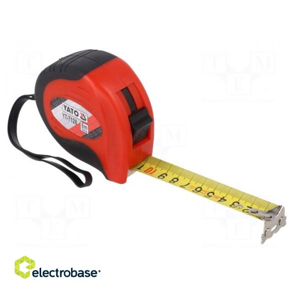 Measuring tape | L: 8m | Width: 25mm | Enclos.mat: ABS | Class: II image 1
