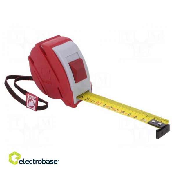 Measuring tape | L: 8m | Width: 25mm | Enclos.mat: ABS,rubber image 1