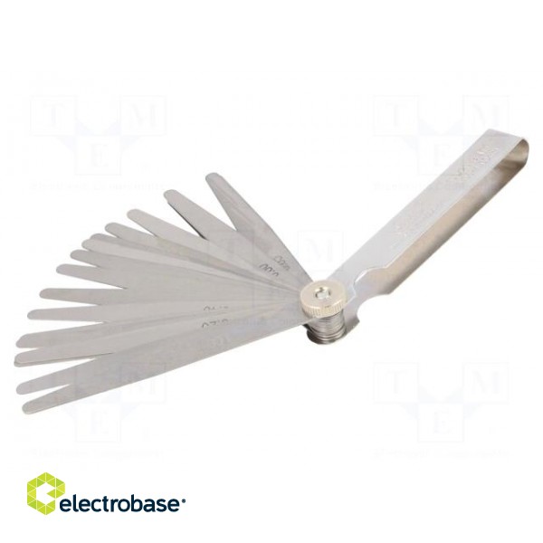 Metric feeler gauge | Range: 0,05÷1mm | L: 100mm | Width: 13mm | 20pcs. paveikslėlis 1