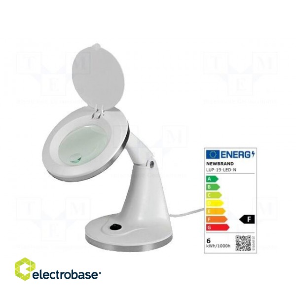 Desktop magnifier with backlight | Mag: 12dpt,3dpt | 5W | Plug: EU image 1