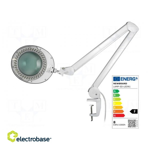 Desktop magnifier with backlight | Mag: 5dpt(x2.25) | 8W | Plug: EU image 1