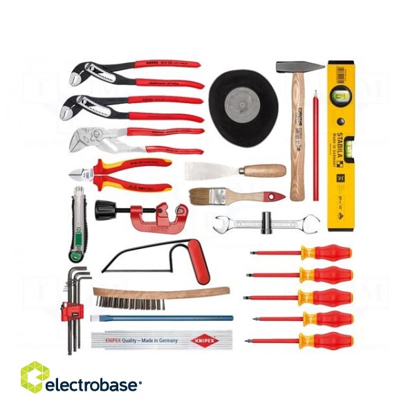 Kit: for assembly work | for plumbing | case | 31pcs.