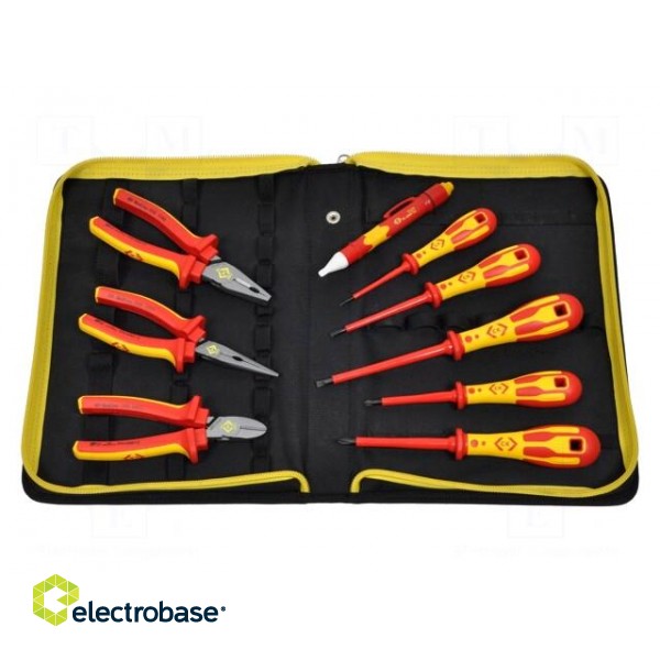 Kit: pliers and screwdrivers | Pcs: 9 | 1kVAC | Package: bag