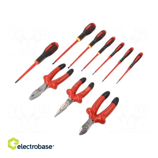 Kit: pliers, insulation screwdrivers | 10pcs. image 1