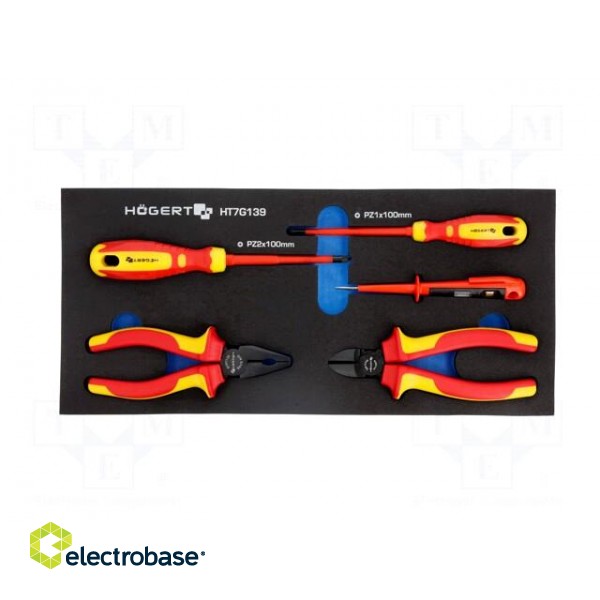 Kit: screwdrivers | insulated | in a foam tray | 5pcs.