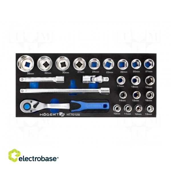 Tool: wrenches set | 23pcs | Kind of wrench: socket spanner