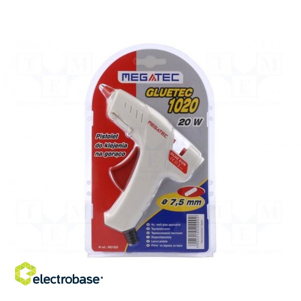 Hot melt glue gun | Ø: 7mm | 230VAC | 20W | Effic: 6g/min | max.165°C