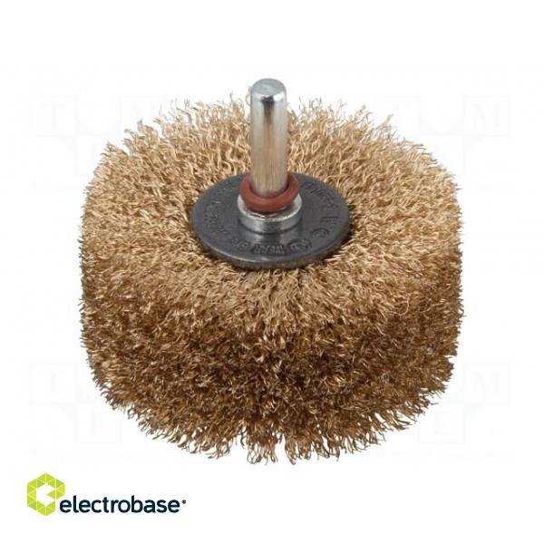 Brush | 80mm | wood | Mounting: rod 8mm | wire | Plating: brass | W: 35mm image 1