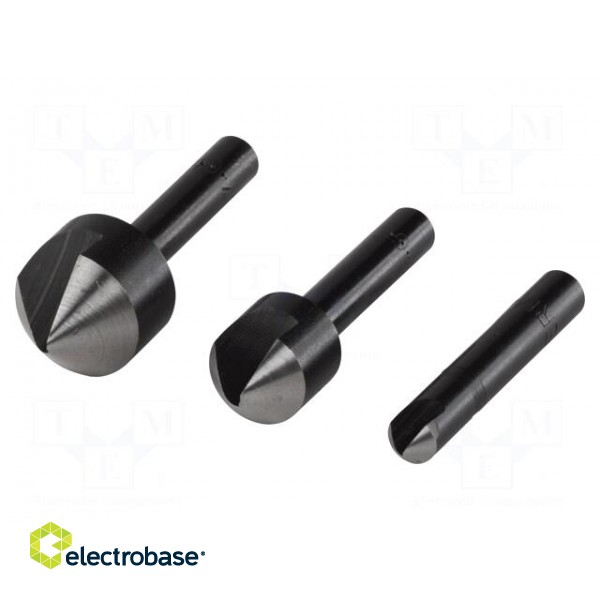 Countersink | for wood,metal,plastic | Pcs: 3 | tool steel фото 2