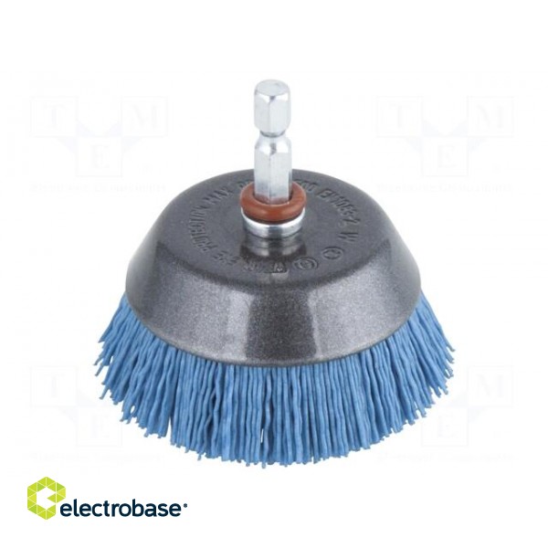 Cup brush | 65mm | Mounting: 1/4",hexagonal | wire фото 1