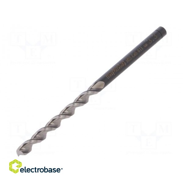 Drill bit | for metal | Ø: 3.3mm | L: 65mm | HSS-CO | Conform to: DIN 338 image 1