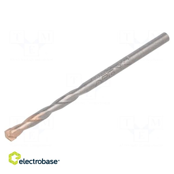 Drill bit | for concrete | Ø: 4mm | L: 75mm | steel | cemented carbide
