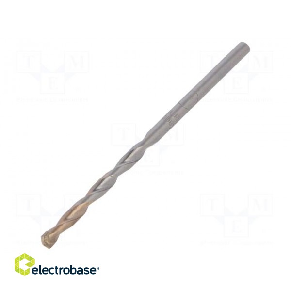 Drill bit | for concrete | Ø: 4mm | L: 85mm | metal | cemented carbide фото 1