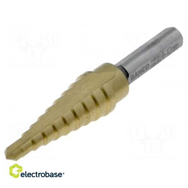 Drill bit | for thin tinware | Ø: 4÷12mm | 1/4" (6,3mm) | Steps: 9