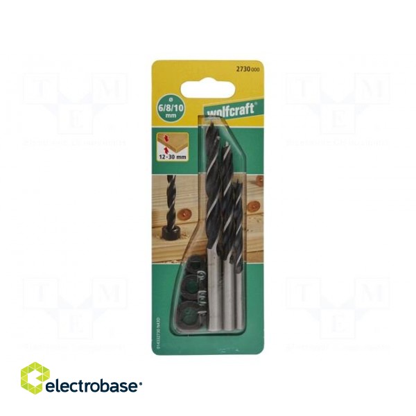 Drill set | blister | for dowel connections,wood,chipboard | 3pcs. image 2