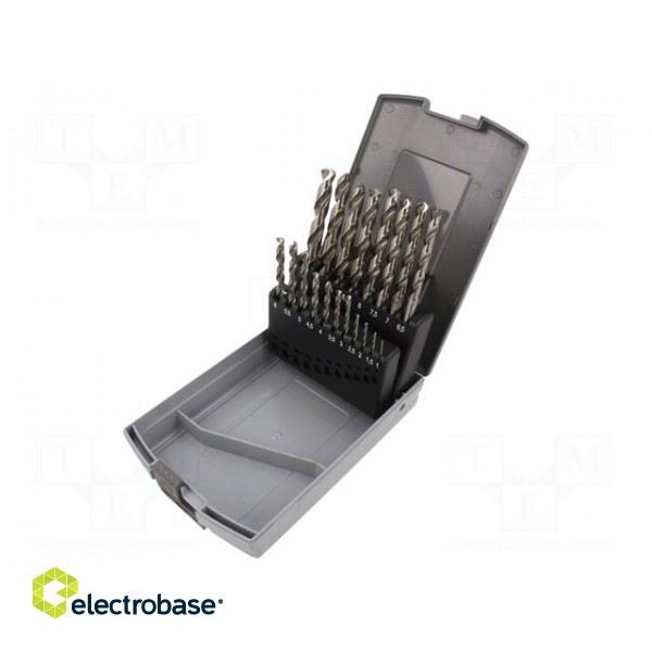 Drill set | for metal | high speed steel grounded HSS-G | 19pcs.