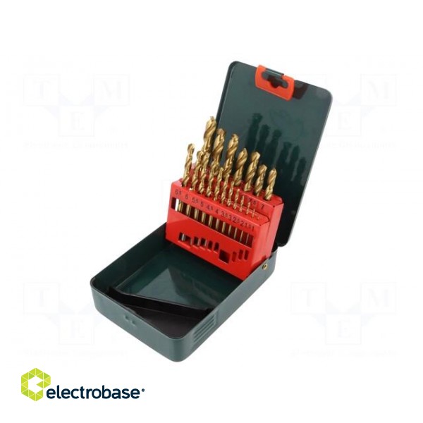 Drill set | Application: metal,steel,plastic,cast iron | Pcs: 19 image 1