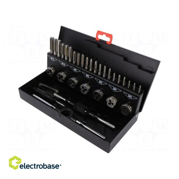 Kit: for threading | Pcs: 32 | Package: metal case image 1