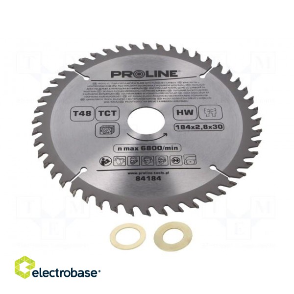 Circular saw | Ø: 184mm | Øhole: 30mm | Teeth: 48 | cemented carbide