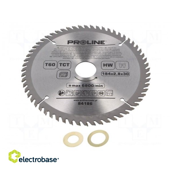 Circular saw | Ø: 184mm | Øhole: 30mm | Teeth: 60 | cemented carbide