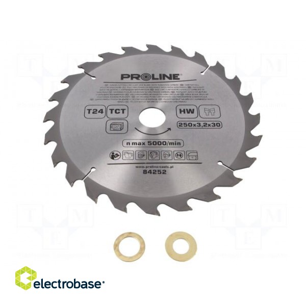 Circular saw | Ø: 250mm | Øhole: 30mm | Teeth: 24 | cemented carbide image 1