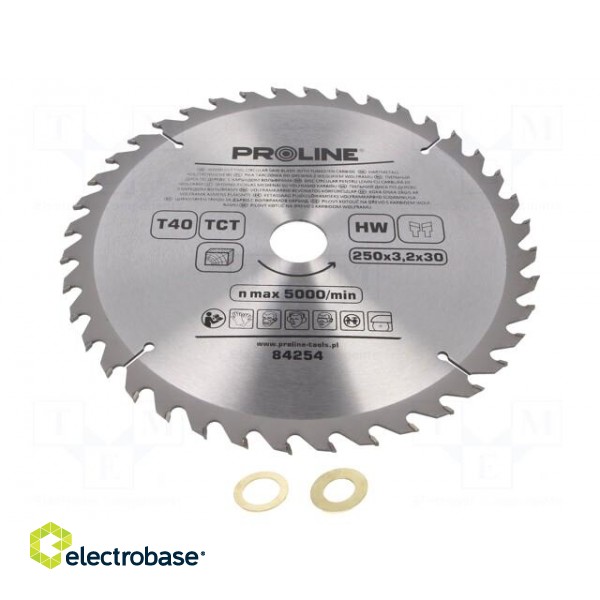 Circular saw | Ø: 250mm | Øhole: 30mm | Teeth: 40 | cemented carbide