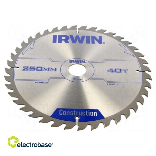 Circular saw | Ø: 250mm | Øhole: 30mm | Teeth: 40 | wood