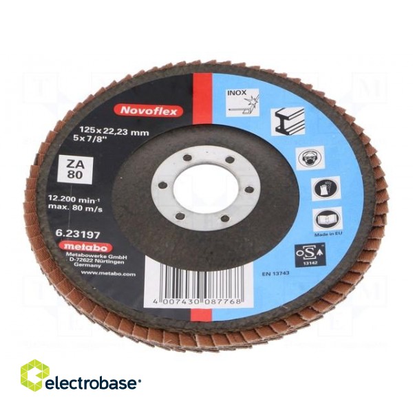 Flap grinding wheels | Ø: 125mm | Øhole: 22.23mm | Granularity: 60 paveikslėlis 1