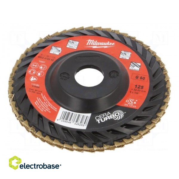 Flap grinding wheels | Ø: 125mm | Øhole: 22.2mm | Granularity: 60 image 1