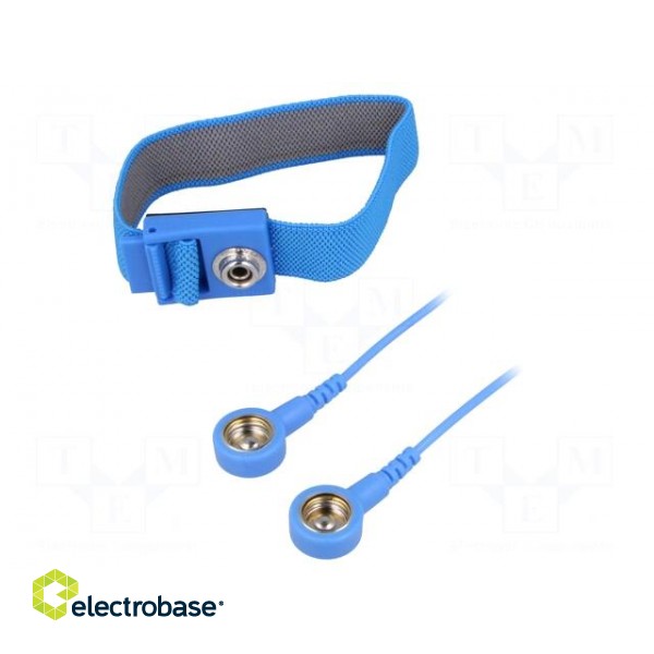 Wristband | ESD | Features: antialergic | blue | 10mm
