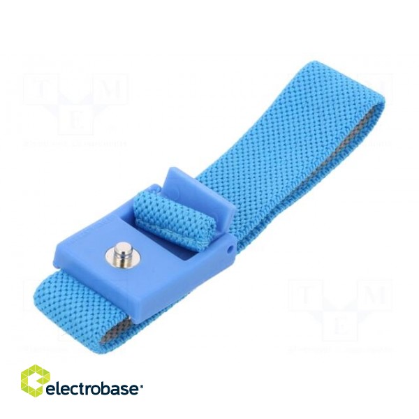 Wristband | ESD | Features: antialergic | EN 61340-5-5 | blue | 1kΩ | 4mm