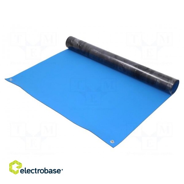 Bench mat | ESD | 600x1200mm | Thk: 2mm | blue | 0.001÷1GΩ | 180°C