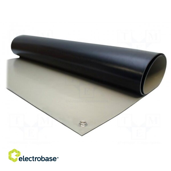 Bench mat | ESD | L: 1.2m | W: 0.6m | Thk: 2mm | rubber | grey | 