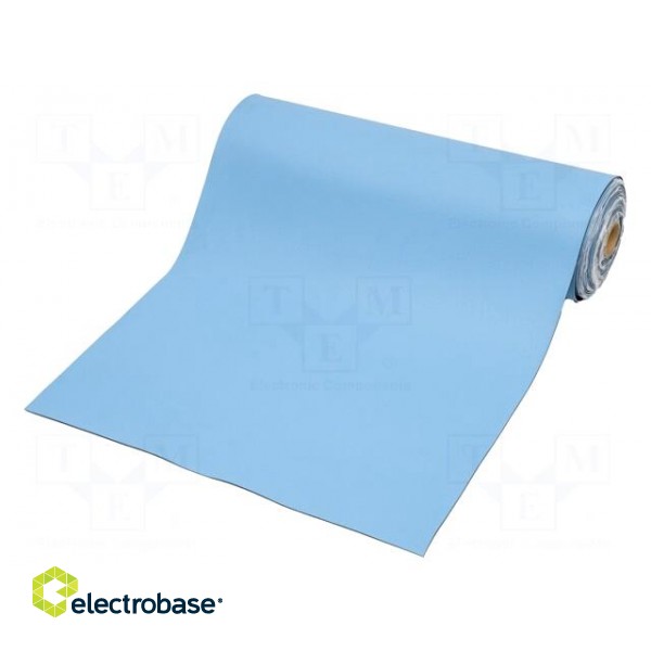 Bench mat | ESD | L: 10m | W: 0.6m | Thk: 2mm | rubber | blue (bright) фото 1