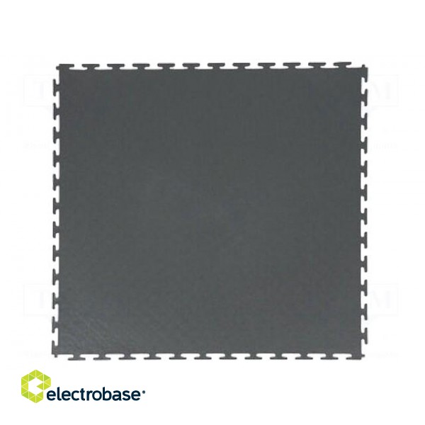 Floor mat | ESD | L: 0.49m | W: 0.49m | Thk: 6.5mm | grey (dark) | 100Ω÷1MΩ
