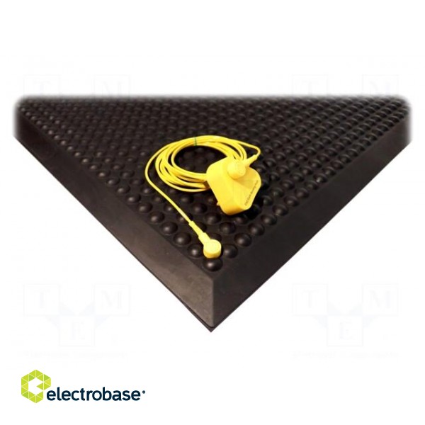 Floor mat | ESD | L: 0.9m | W: 0.6m | Thk: 14mm | polyurethane | black paveikslėlis 2