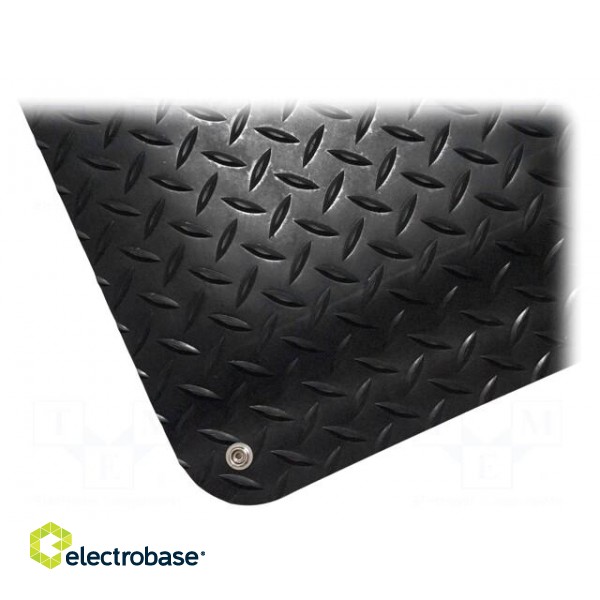 Floor mat | ESD | L: 0.9m | W: 0.6m | Thk: 14mm | PVC,vinyl | black | 