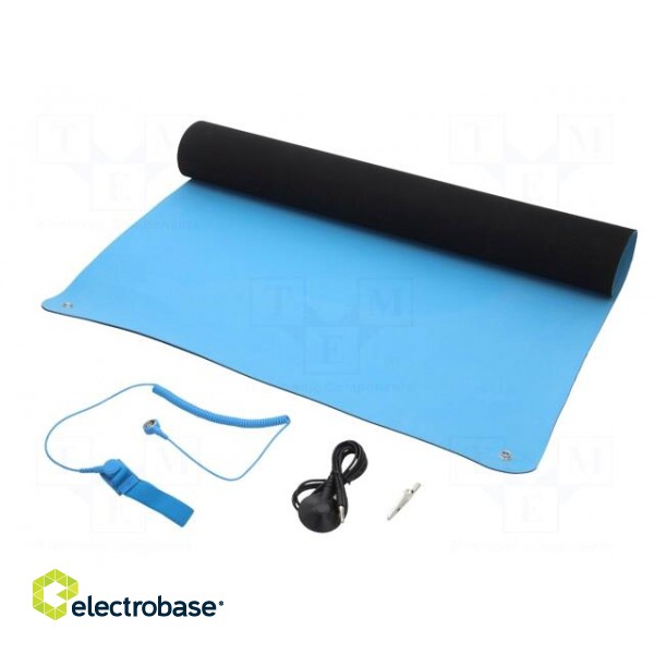 Protective bench kit | ESD | L: 0.9m | W: 0.6m | Thk: 2mm | blue (bright)