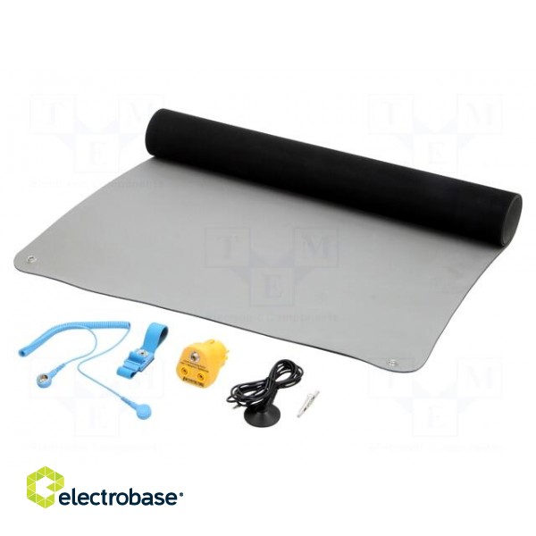 Protective bench kit | ESD | L: 0.9m | W: 0.6m | Thk: 2mm | grey (bright)