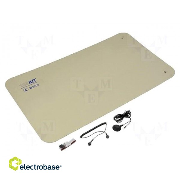 Protective bench kit | ESD | 600x1200mm | Thk: 2mm | beige | 1MΩ/km