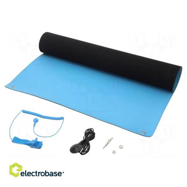 Protective bench kit | ESD | L: 1.2m | W: 0.6m | Thk: 2mm | blue (bright)