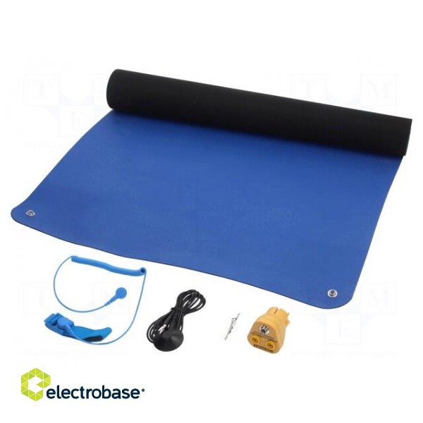Protective bench kit | ESD | L: 1.2m | W: 0.6m | Thk: 2mm | blue (dark)