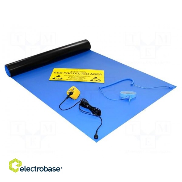 Protective bench kit | ESD | 600x1200mm | Thk: 2mm | blue | 