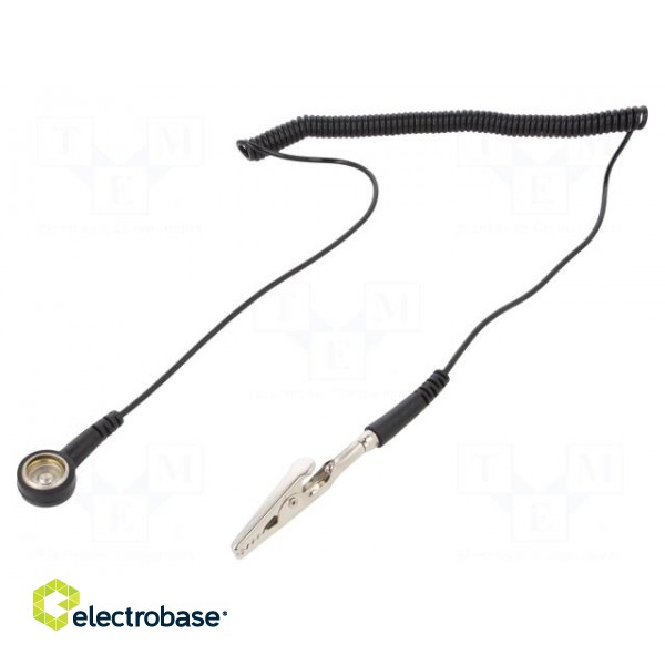 Connection cable | ESD,coiled | Features: resistor 1MΩ | black | 1.8m