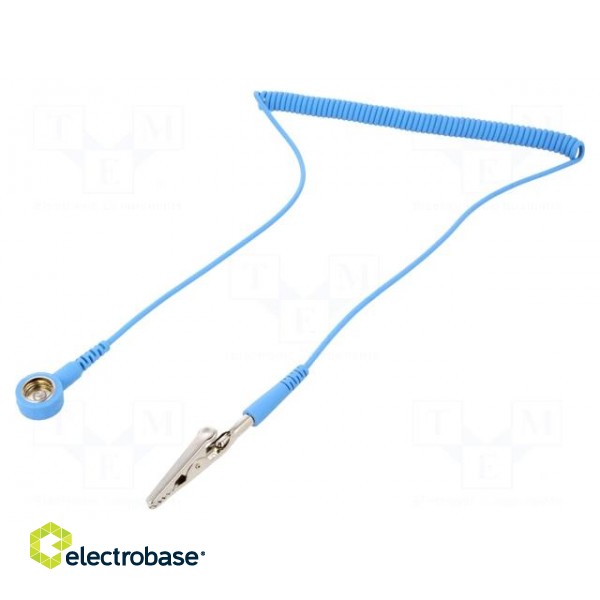 Connection cable | ESD,coiled | Features: resistor 1MΩ | blue | 1.8m