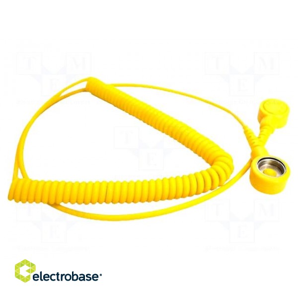 Connection cable | ESD,coiled | yellow | 1MΩ | 1.8m