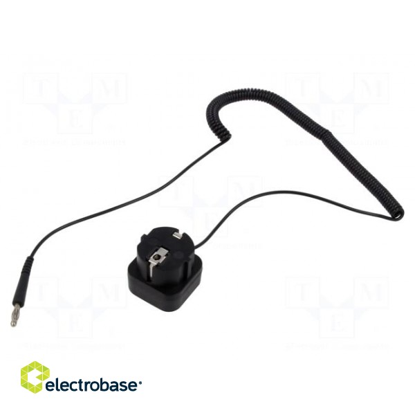 Connection cable | ESD | Features: resistor 1MΩ | black | 2.4m
