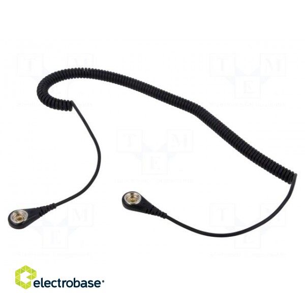 Connection cable | ESD,coiled | black | 1MΩ | 1.8m