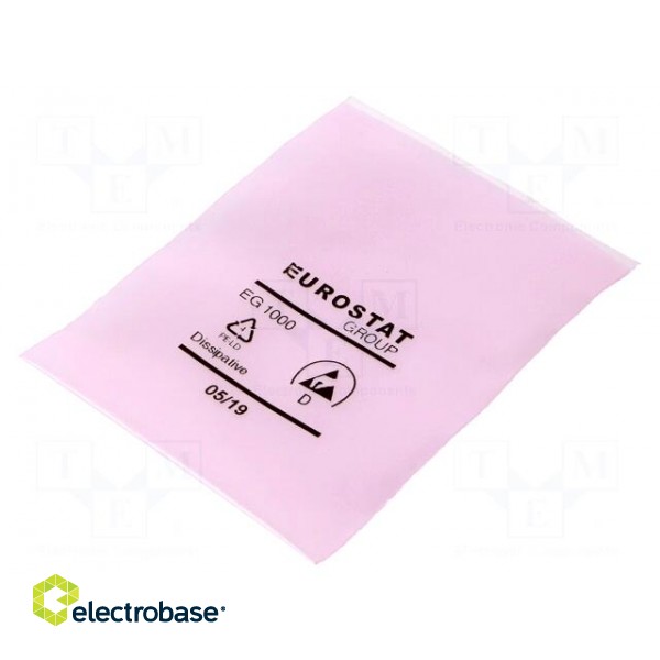 Protection bag | ESD | L: 102mm | W: 76mm | Thk: 90um | polyetylene | pink