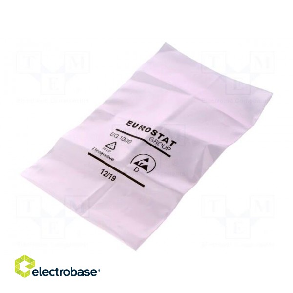 Protection bag | ESD | L: 127mm | W: 76mm | Thk: 50um | polyetylene | pink